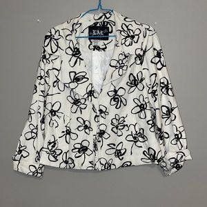 minimalist abstract floral blazer